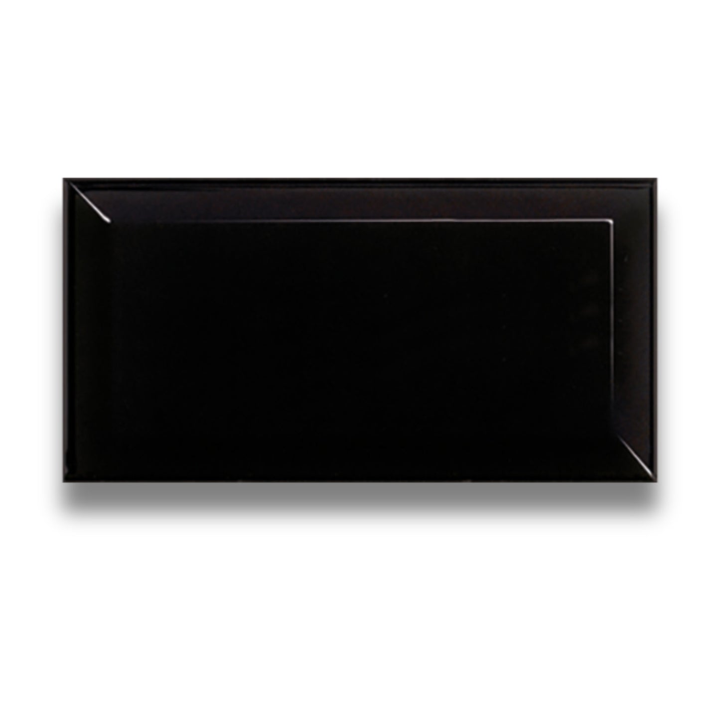 Basics Beveled Black Gloss 75x150mm