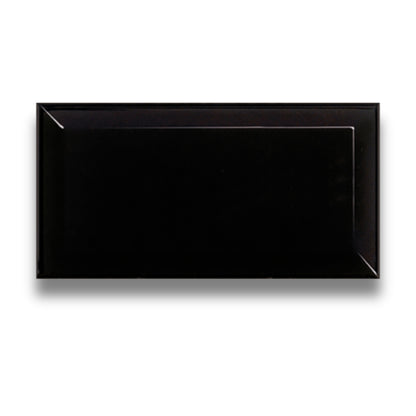 Basics Beveled Black Gloss 75x150mm