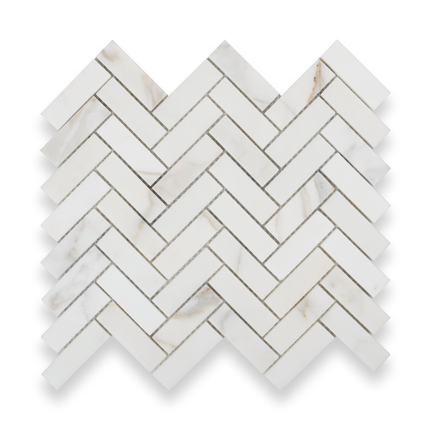 Antiqued Herringbone Calacatta Gold 20x64mm