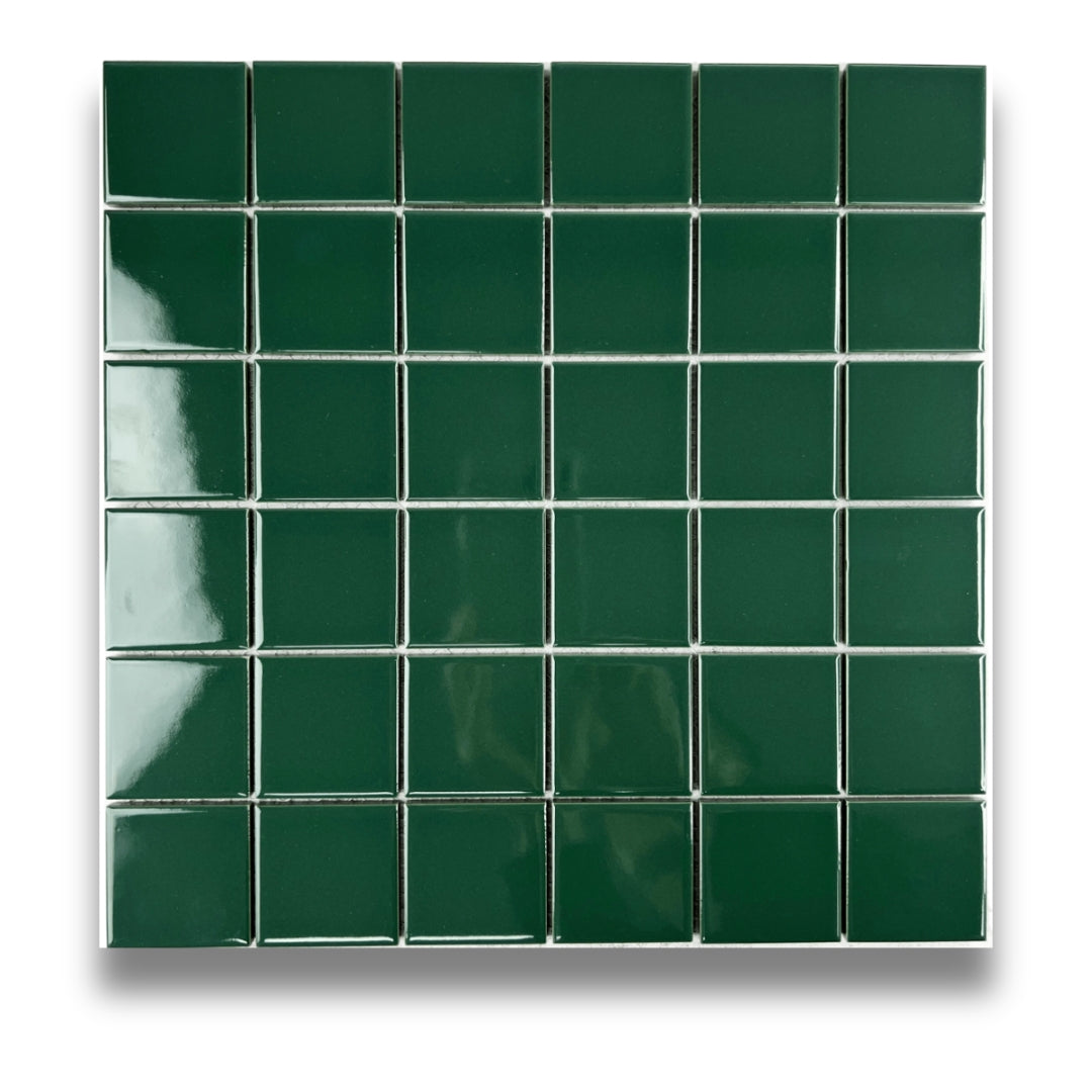 Squares Jade Green Gloss 48x48mm