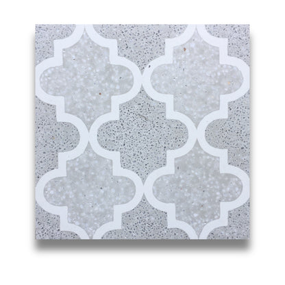 Encaustic Terrazzo White Lantern on Grey 200x200mm