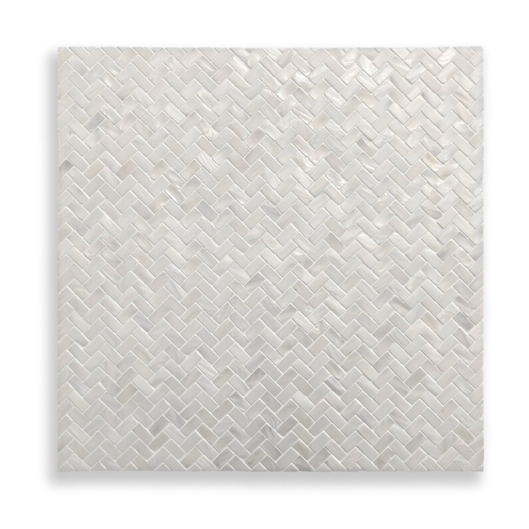 Shell Mosaic Angel White Mother of Pearl Herringbone