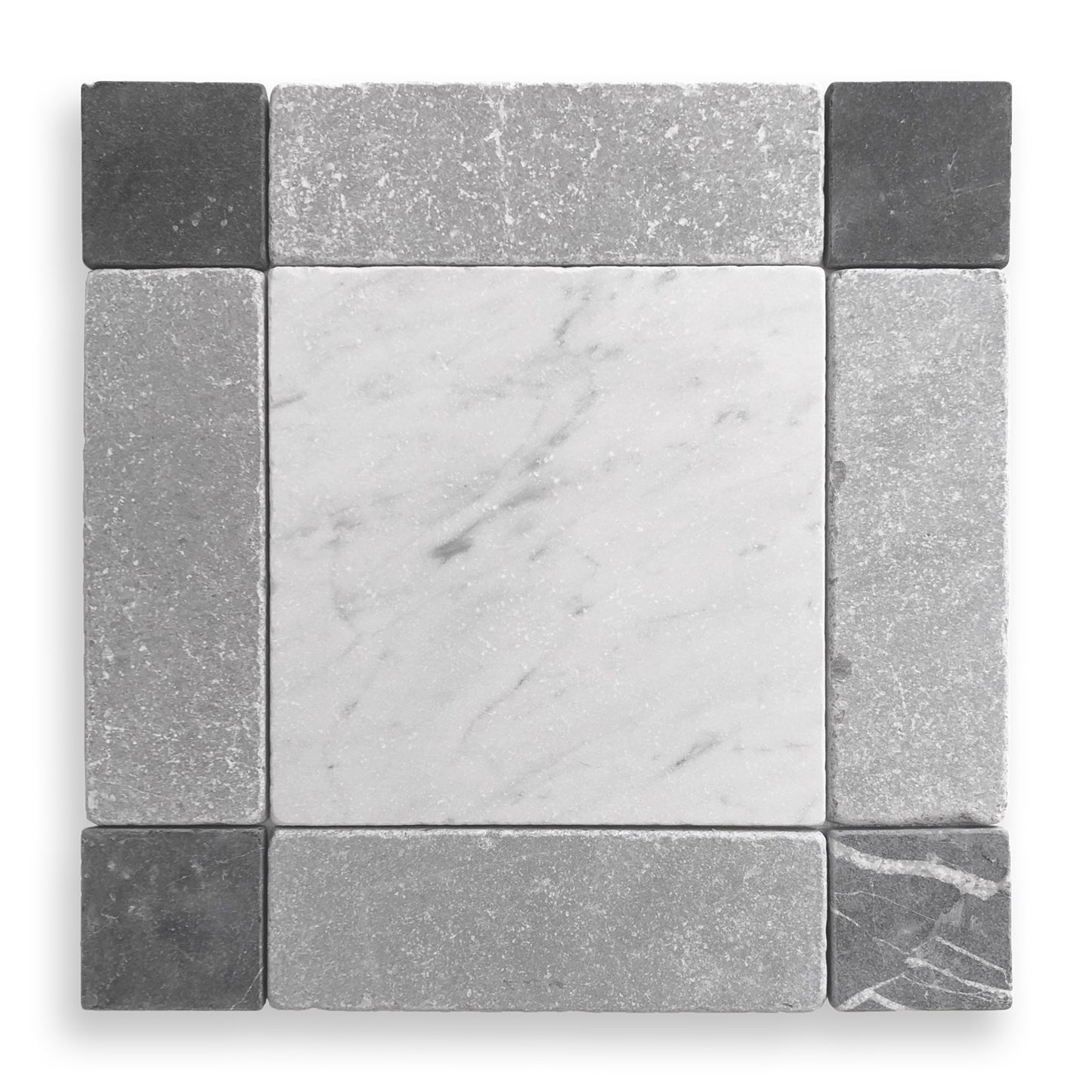 Lyon Carrara, Cinder Grey, Nero Tumbled