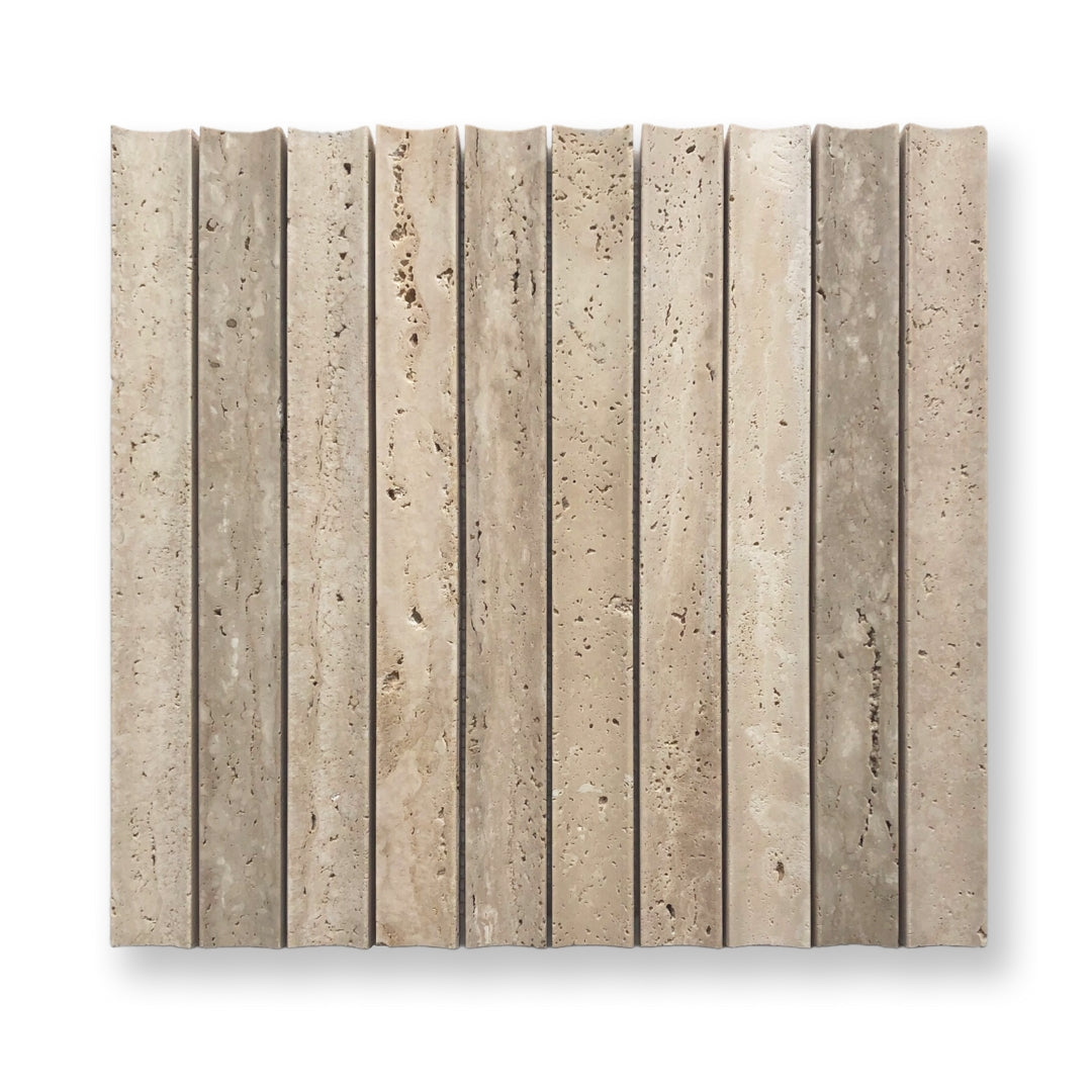 Concave Flute Travertine Classico 30x300mm