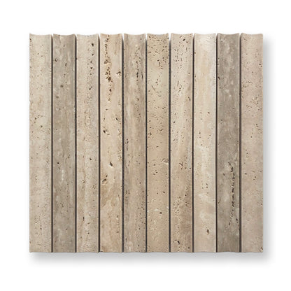 Concave Flute Travertine Classico 30x300mm