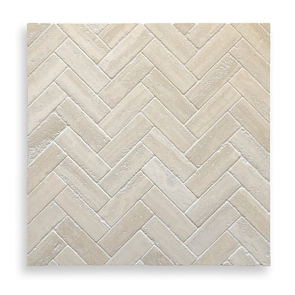 Antiqued Herringbone Travertine Classico