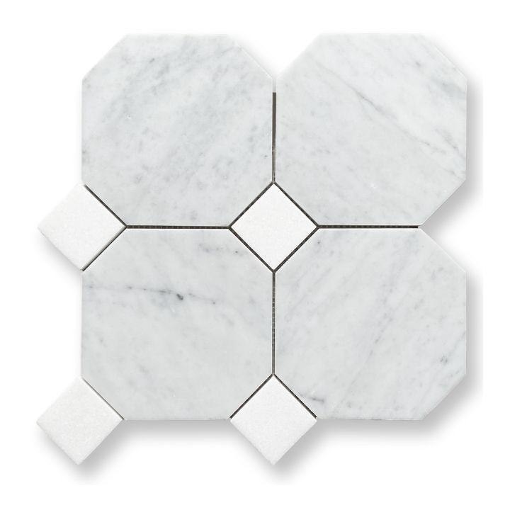 Octagon w/Dot Carrara C & Thassos Honed