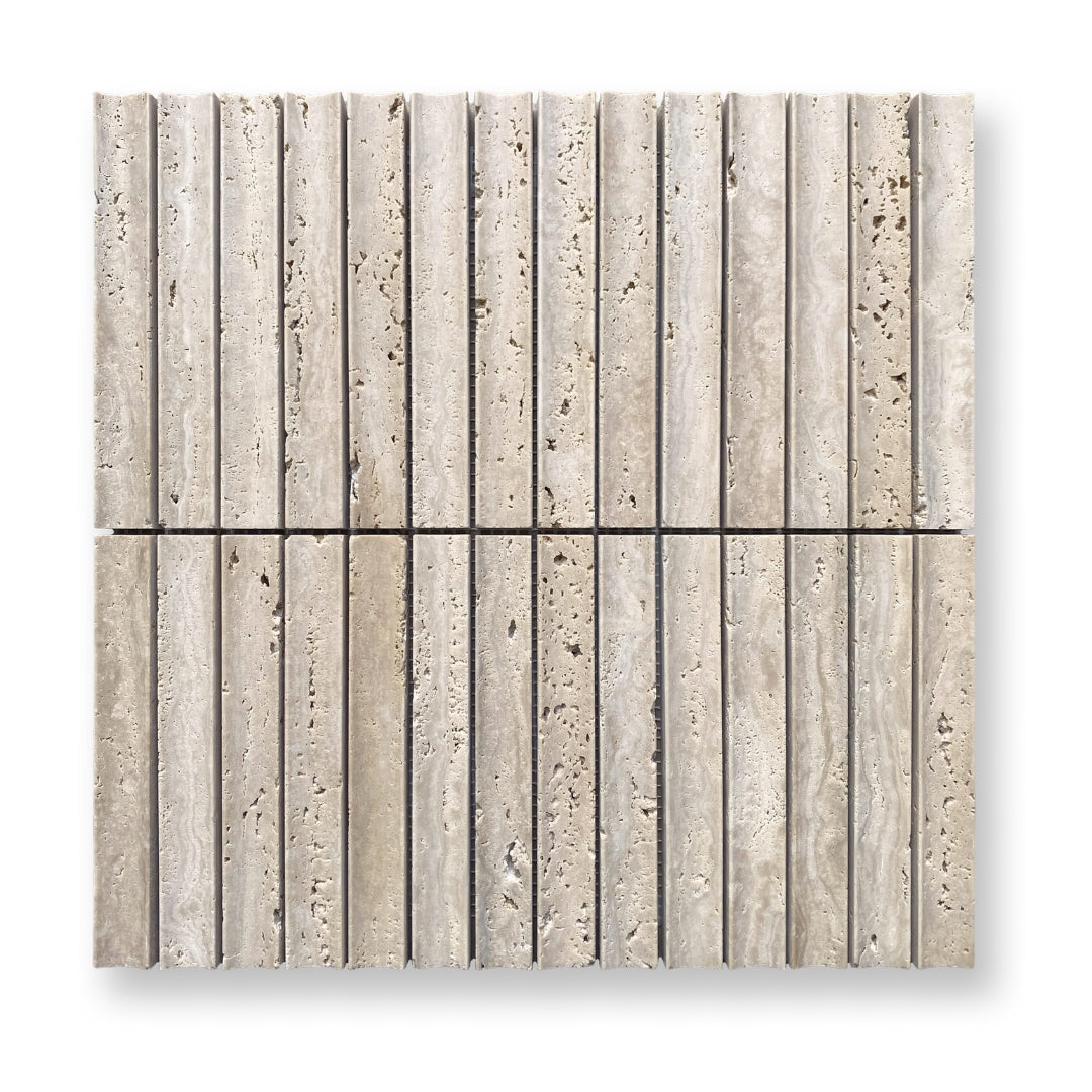 Concave Flute Travertine Classico 20x151mm