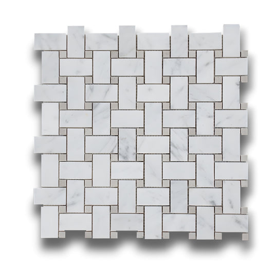 Basketweave Carrara 'C' w/Cinder Grey Dot