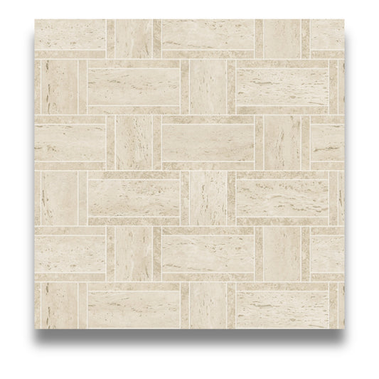 Marvel Travertine Pearl Mosaic Basketweave