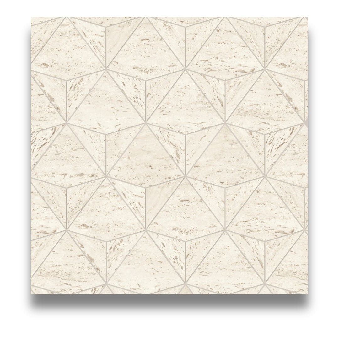 Marvel Travertine White Mosaic Origami