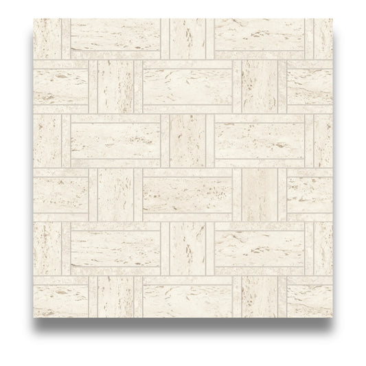 Marvel Travertine White Mosaic Basketweave